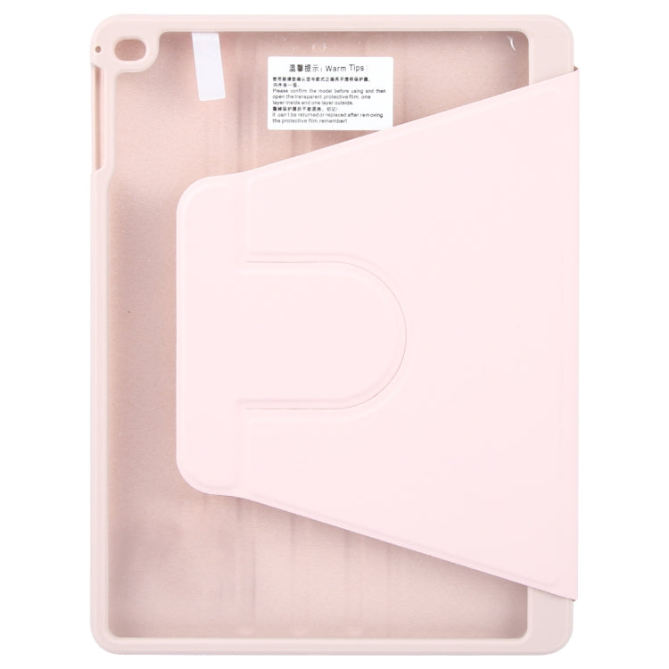 For iPad 9.7 2018 & 2017 / Air / Air2 GEBEI Acrylic TPU 3-folding Rotating Smart Tablet Leather Case withh Pen Slot(Pink)