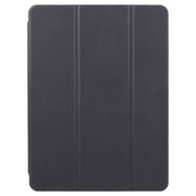 For iPad 9.7 2018 & 2017 / Air / Air2 GEBEI Acrylic TPU 3-folding Rotating Smart Tablet Leather Case withh Pen Slot(Black)