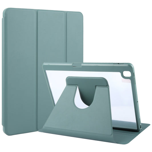 For iPad 10.2 2021 / 2020 / 2019 / Air 3 GEBEI Acrylic TPU 3-folding Rotating Smart Tablet Leather Case withh Pen Slot(Dark Green) - free shipping - PMC Jewellery - Order now!