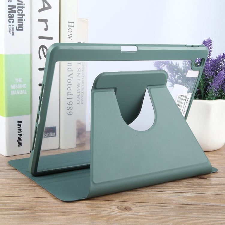 For iPad 10.2 2021 / 2020 / 2019 / Air 3 GEBEI Acrylic TPU 3-folding Rotating Smart Tablet Leather Case withh Pen Slot(Dark Green) - free shipping - PMc TechLife - Order now!