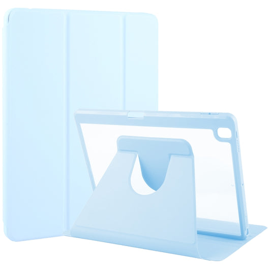 For iPad 10.2 2021 / 2020 / 2019 / Air 3 GEBEI Acrylic TPU 3-folding Rotating Smart Tablet Leather Case withh Pen Slot(Sky Blue) - free shipping - PMC Jewellery - Order now!