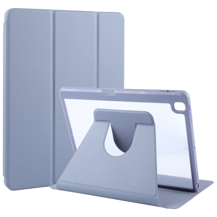 For iPad 10.2 2021 / 2020 / 2019 / Air 3 GEBEI Acrylic TPU 3-folding Rotating Smart Tablet Leather Case withh Pen Slot(Light Purple) - free shipping - PMc TechLife - Order now!
