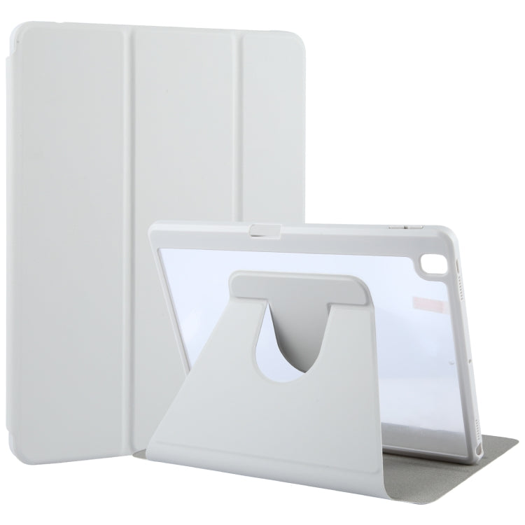 For iPad 10.2 2021 / 2020 / 2019 / Air 3 GEBEI Acrylic TPU 3-folding Rotating Smart Tablet Leather Case withh Pen Slot(Grey) - free shipping - PMc TechLife - Order now!