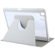For iPad 10.2 2021 / 2020 / 2019 / Air 3 GEBEI Acrylic TPU 3-folding Rotating Smart Tablet Leather Case withh Pen Slot(Grey)