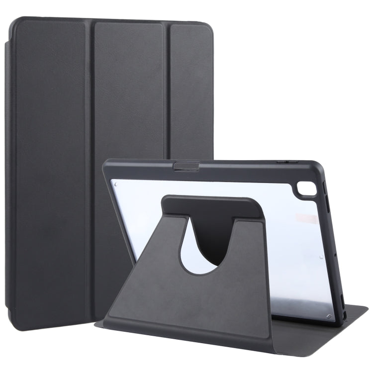 For iPad 10.2 2021 / 2020 / 2019 / Air 3 GEBEI Acrylic TPU 3-folding Rotating Smart Tablet Leather Case withh Pen Slot(Black) - free shipping - PMc TechLife - Order now!