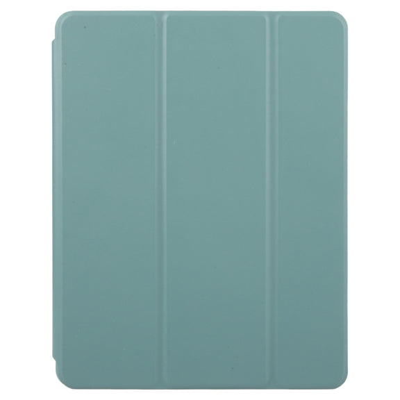 For iPad 2025 / 2022 GEBEI Acrylic TPU 3-folding Rotating Smart Tablet Leather Case withh Pen Slot(Dark Green)