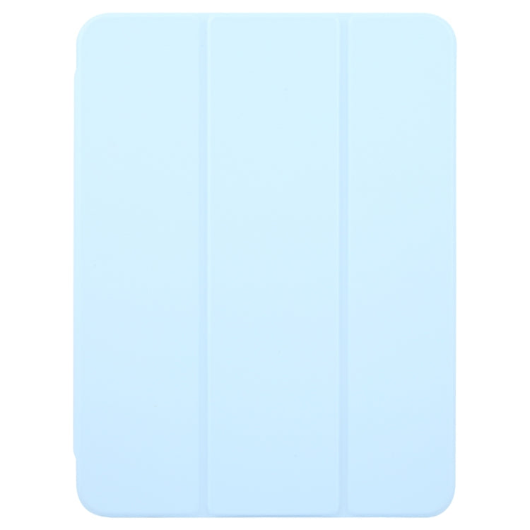For iPad 2025 / 2022 GEBEI Acrylic TPU 3-folding Rotating Smart Tablet Leather Case withh Pen Slot(Sky Blue)
