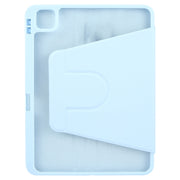 For iPad 2025 / 2022 GEBEI Acrylic TPU 3-folding Rotating Smart Tablet Leather Case withh Pen Slot(Sky Blue)