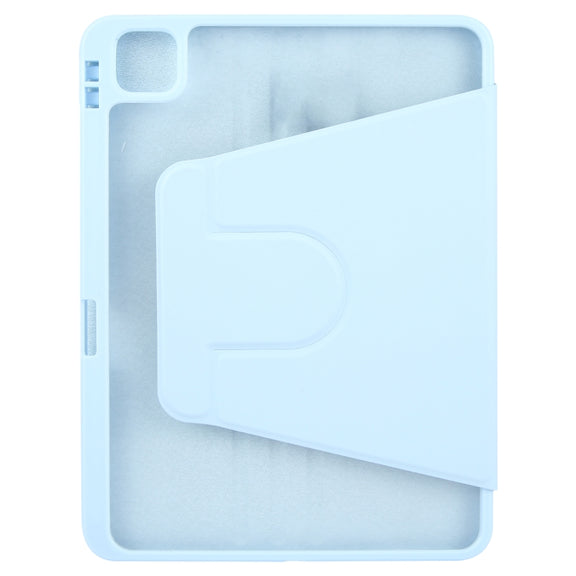 For iPad 2025 / 2022 GEBEI Acrylic TPU 3-folding Rotating Smart Tablet Leather Case withh Pen Slot(Sky Blue)