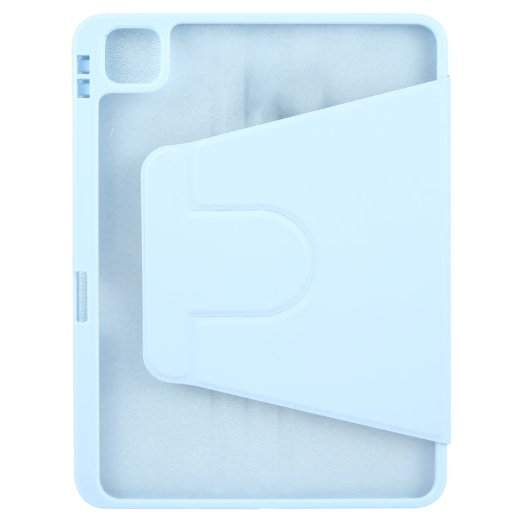 For iPad 2025 / 2022 GEBEI Acrylic TPU 3-folding Rotating Smart Tablet Leather Case withh Pen Slot(Sky Blue)