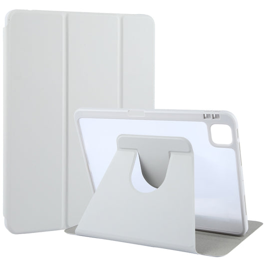 For iPad 2025 / 2022 GEBEI Acrylic TPU 3-folding Rotating Smart Tablet Leather Case withh Pen Slot(Grey) - free shipping - PMC Jewellery - Order now!