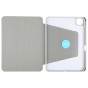 For iPad 2025 / 2022 GEBEI Acrylic TPU 3-folding Rotating Smart Tablet Leather Case withh Pen Slot(Grey)