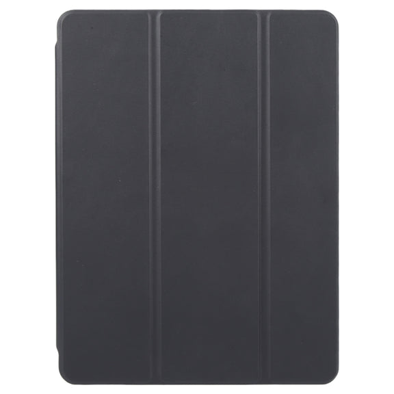 For iPad Pro 11 2022 / 2021 / 2020 GEBEI Acrylic TPU 3-folding Rotating Smart Tablet Leather Case withh Pen Slot(Black)