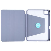 For iPad Air 13 2025 / 2024 GEBEI Acrylic TPU 3-folding Rotating Smart Tablet Leather Case withh Pen Slot(Light Purple)