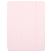 For iPad Pro 12.9 2022 / 2021 / 2020 GEBEI Acrylic TPU 3-folding Rotating Smart Tablet Leather Case withh Pen Slot(Pink)