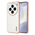 For vivo X100 5G AZNS Electroplated Frame Crocodile Texture Full Coverage Phone Case(White) - vivo Cases by AZNS | Online Shopping South Africa | PMC Jewellery | Buy Now Pay Later Mobicred