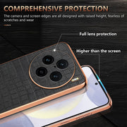 For vivo X100 Pro 5G / X100s Pro AZNS Electroplated Frame Crocodile Texture Full Coverage Phone Case(Black)
