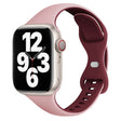 For Apple Watch SE 2023 44mm Two Color Slim Butterfly Buckle Silicone Watch Band(Pink Wine Red) - free shipping - PMc TechLife - Order now!