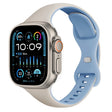 For Apple Watch Ultra 2 49mm Two Color Slim Butterfly Buckle Silicone Watch Band(White Fog Blue) - free shipping - PMc TechLife - Order now!
