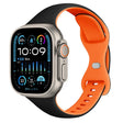 For Apple Watch Ultra 49mm Two Color Slim Butterfly Buckle Silicone Watch Band(Black Orange) - free shipping - PMc TechLife - Order now!
