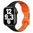 For Apple Watch SE 44mm Two Color Slim Butterfly Buckle Silicone Watch Band(Black Orange) - free shipping - PMc TechLife - Order now!