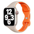 For Apple Watch SE 44mm Two Color Slim Butterfly Buckle Silicone Watch Band(Starlight Orange) - free shipping - PMc TechLife - Order now!