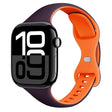 For Apple Watch Series 10 46mm Two Color Slim Butterfly Buckle Silicone Watch Band(Dark Purple Orange) - free shipping - PMc TechLife - Order now!
