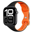 For Apple Watch Series 10 42mm Two Color Slim Butterfly Buckle Silicone Watch Band(Black Orange) - free shipping - PMc TechLife - Order now!
