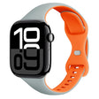 For Apple Watch Series 10 42mm Two Color Slim Butterfly Buckle Silicone Watch Band(Echeveria Blue Orange) - free shipping - PMc TechLife - Order now!