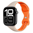 For Apple Watch Series 10 42mm Two Color Slim Butterfly Buckle Silicone Watch Band(Starlight Orange) - free shipping - PMc TechLife - Order now!