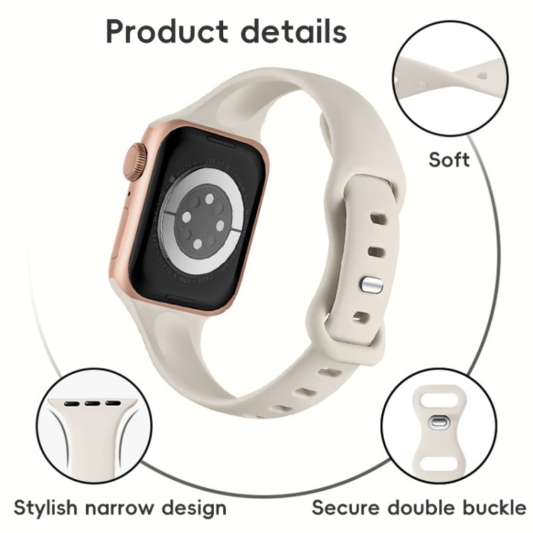 For Apple Watch Series 6 44mm Two Color Slim Butterfly Buckle Silicone Watch Band(Milk Tea Rock White) - free shipping - PMc TechLife - Order now!