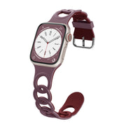 For Apple Watch Series 6 44mm Donut Hollow Silicone Watch Band(Smoke Purple Wine Red)