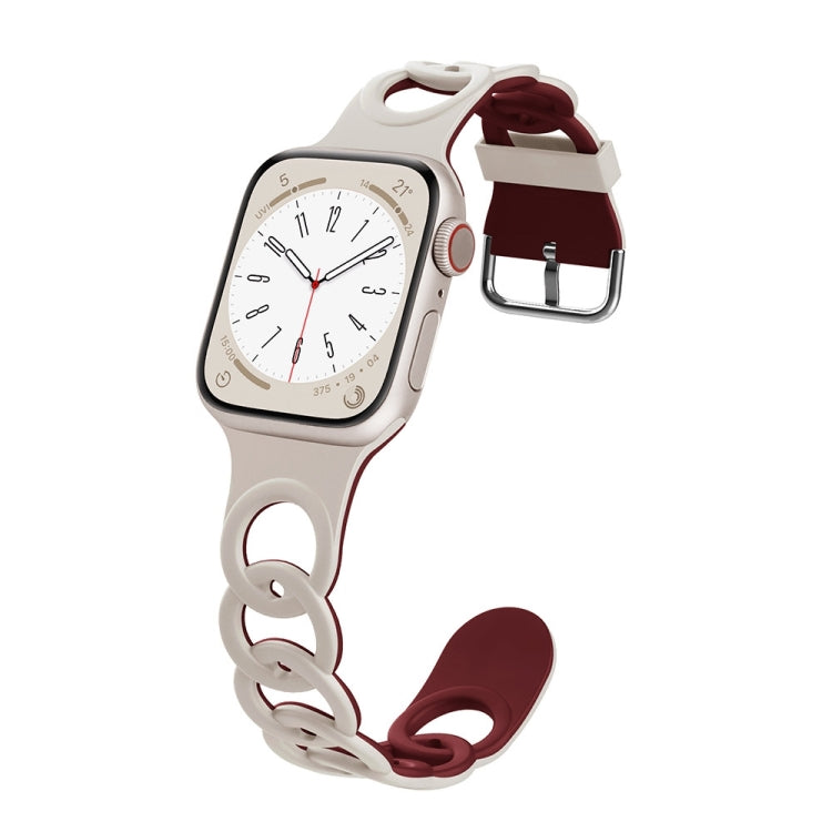 For Apple Watch Series 4 40mm Donut Hollow Silicone Watch Band(Starlight Wine Red) - free shipping - PMc TechLife - Order now!
