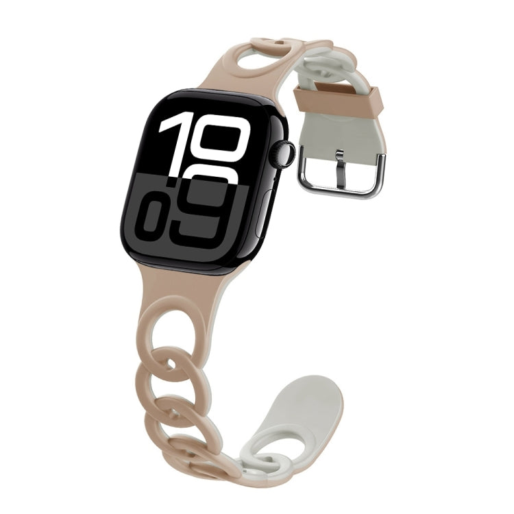 For Apple Watch Series 10 46mm Donut Hollow Silicone Watch Band(Milk Tea Rock White) - free shipping - PMc TechLife - Order now!