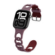 For Apple Watch Series 10 46mm Donut Hollow Silicone Watch Band(Smoke Purple Wine Red) - free shipping - PMc TechLife - Order now!