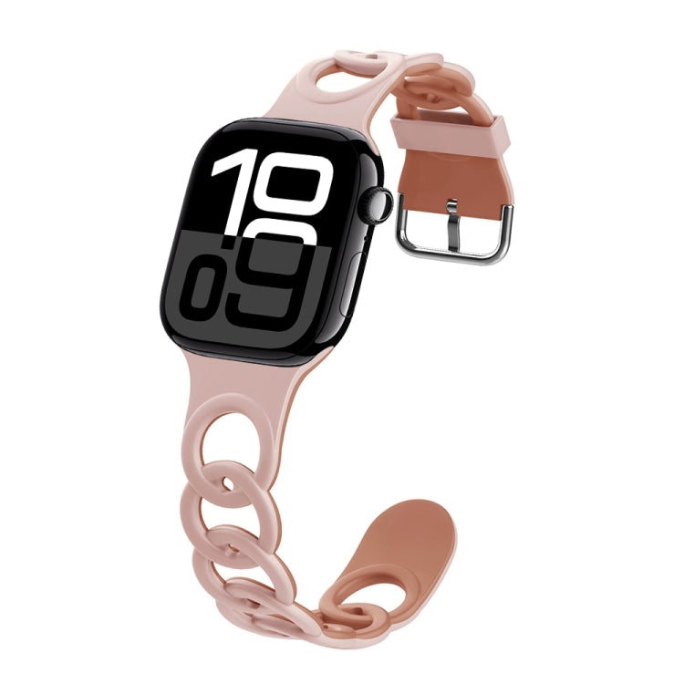 For Apple Watch Series 10 42mm Donut Hollow Silicone Watch Band(Pink Rose Grey) - free shipping - PMc TechLife - Order now!