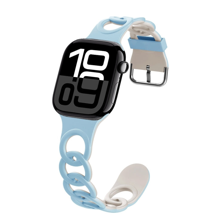 For Apple Watch Series 10 42mm Donut Hollow Silicone Watch Band(Sky Blue Starlight) - free shipping - PMc TechLife - Order now!