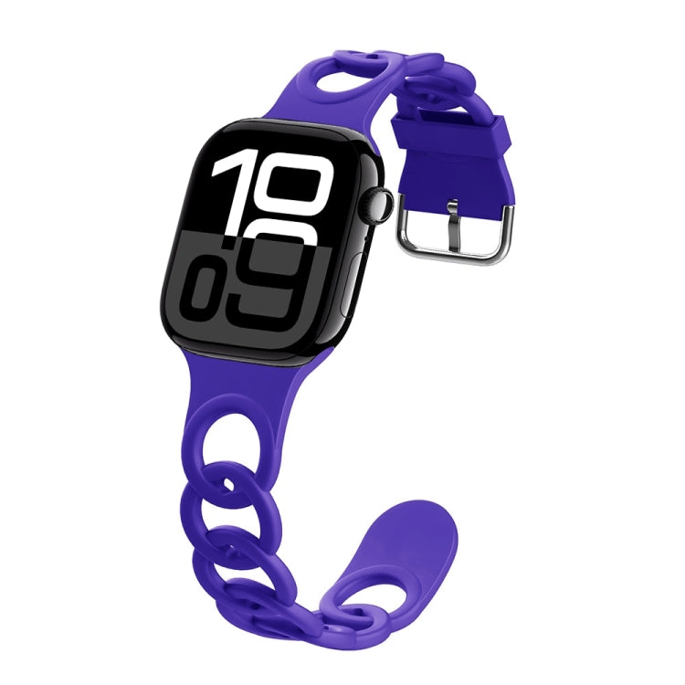 For Apple Watch Series 10 42mm Donut Hollow Silicone Watch Band(Dark Purple) - free shipping - PMc TechLife - Order now!