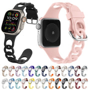 For Apple Watch Series 10 42mm Donut Hollow Silicone Watch Band(Starlight)