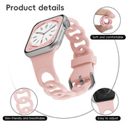 For Apple Watch Series 10 42mm Donut Hollow Silicone Watch Band(Starlight)