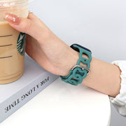 For Apple Watch SE 44mm Donut Hollow Silicone Watch Band(Emerald Green)