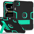 For iPad Pro 11 2024 Contrast Color Silicone Acrylic PC Tablet Case with Holder(Black Mint Green) - iPad Pro 11 2024 Cases by PMC TechLife | Online Shopping South Africa | PMC TechLife | Buy Now Pay Later Mobicred