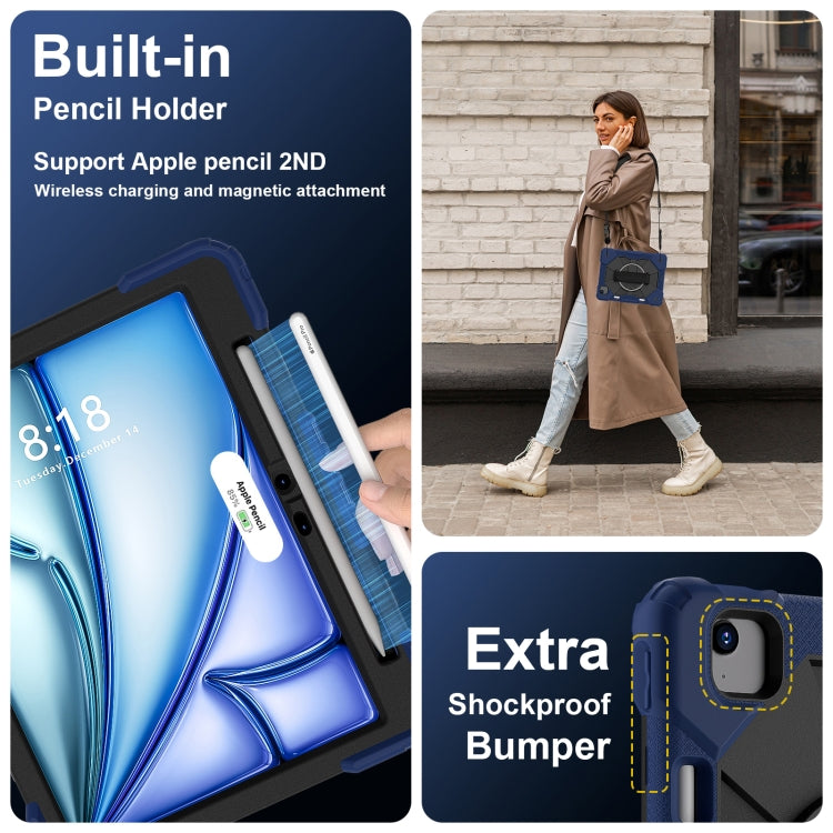 For iPad Air 11 2025 / 2024 Contrast Color Robot Silicone Hybrid PC Tablet Case(Navy Black) - iPad Air 11 2025 / 2024 Cases by PMC TechLife | Online Shopping South Africa | PMC TechLife | Buy Now Pay Later Mobicred