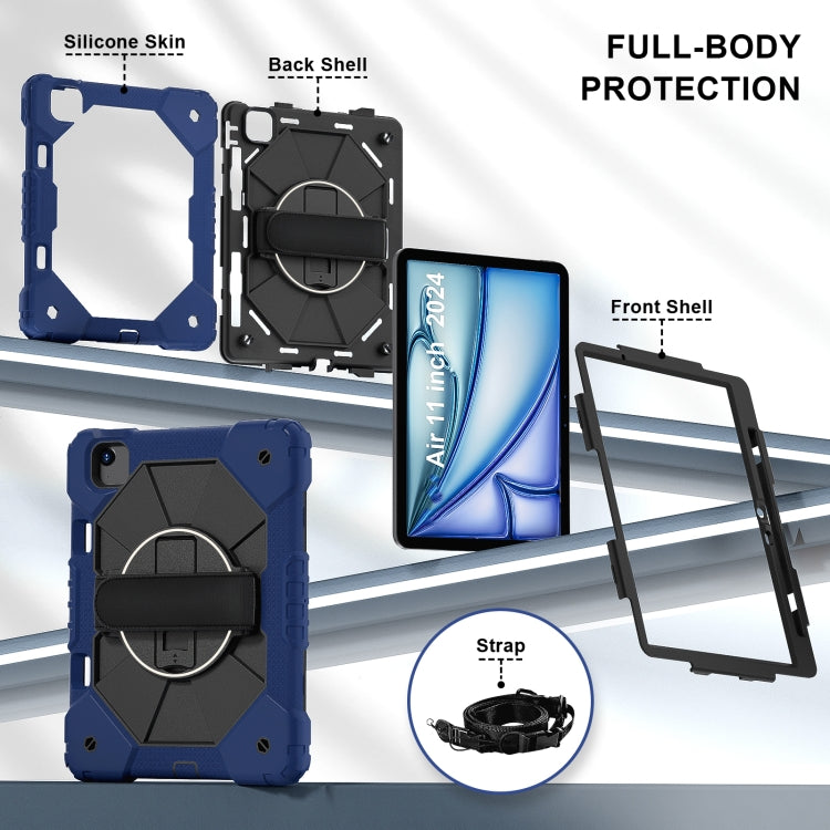 For iPad Air 11 2025 / 2024 Contrast Color Robot Silicone Hybrid PC Tablet Case(Navy Black) - iPad Air 11 2025 / 2024 Cases by PMC TechLife | Online Shopping South Africa | PMC TechLife | Buy Now Pay Later Mobicred