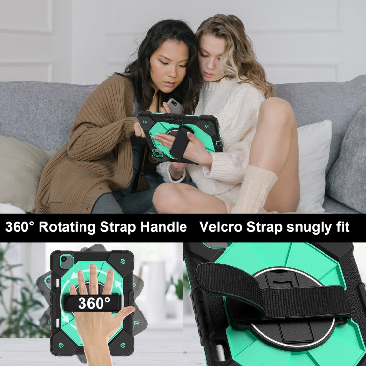 For iPad Air 11 2025 / 2024 Contrast Color Robot Silicone Hybrid PC Tablet Case(Black Mint Green) - free shipping - PMC TechLife - Order now!