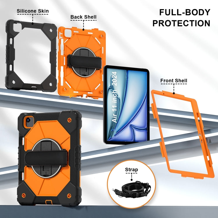 For iPad Air 11 2025 / 2024 Contrast Color Robot Silicone Hybrid PC Tablet Case(Black Orange) - iPad Air 11 2025 / 2024 Cases by PMC TechLife | Online Shopping South Africa | PMC TechLife | Buy Now Pay Later Mobicred