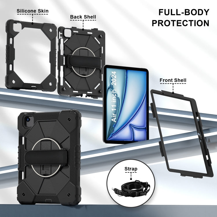 For iPad Air 11 2024 Contrast Color Robot Silicone Hybrid PC Tablet Case(Black) - iPad Air 11 2024 Cases by PMC TechLife | Online Shopping South Africa | PMC TechLife | Buy Now Pay Later Mobicred
