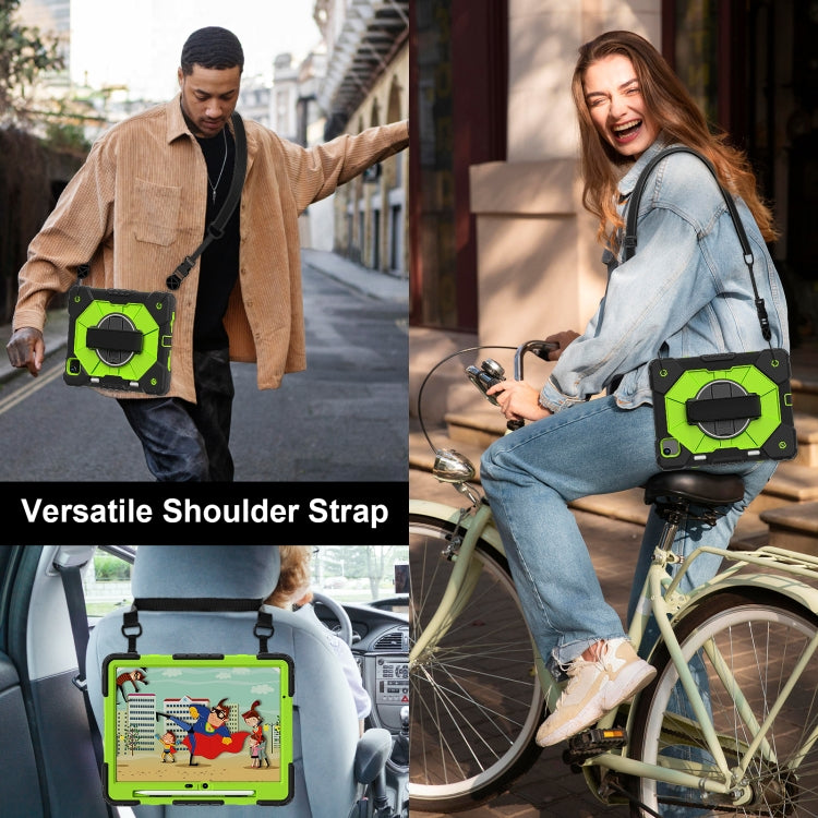 For iPad Air 11 2025 / 2024 Contrast Color Robot Silicone Hybrid PC Tablet Case(Black Yellow Green) - iPad Air 11 2025 / 2024 Cases by PMC TechLife | Online Shopping South Africa | PMC TechLife | Buy Now Pay Later Mobicred