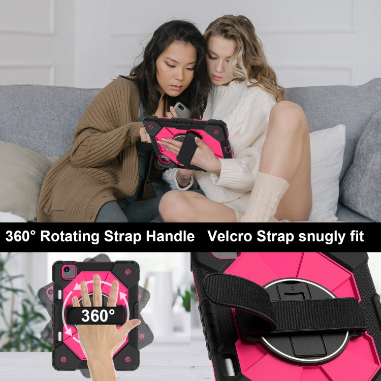 For iPad Air 11 2024 Contrast Color Robot Silicone Hybrid PC Tablet Case(Black Rose Red) - iPad Air 11 2024 Cases by PMC TechLife | Online Shopping South Africa | PMC TechLife | Buy Now Pay Later Mobicred