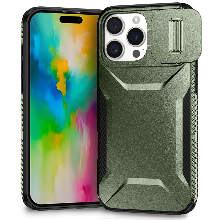 For iPhone 16 Pro Max Sliding Camshield Phone Case(Alpine Green) - iPhone 16 Pro Max Cases by PMC TechLife | Online Shopping South Africa | PMC TechLife | Buy Now Pay Later Mobicred